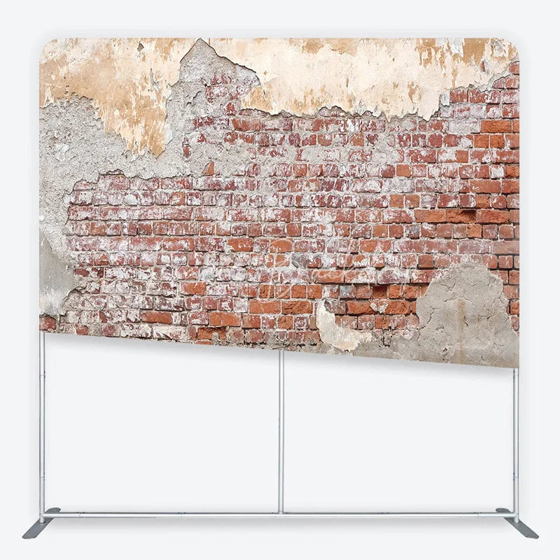 Lofaris Brick Wall Tension Fabric Backdrop Industrial Old Red Photography Background