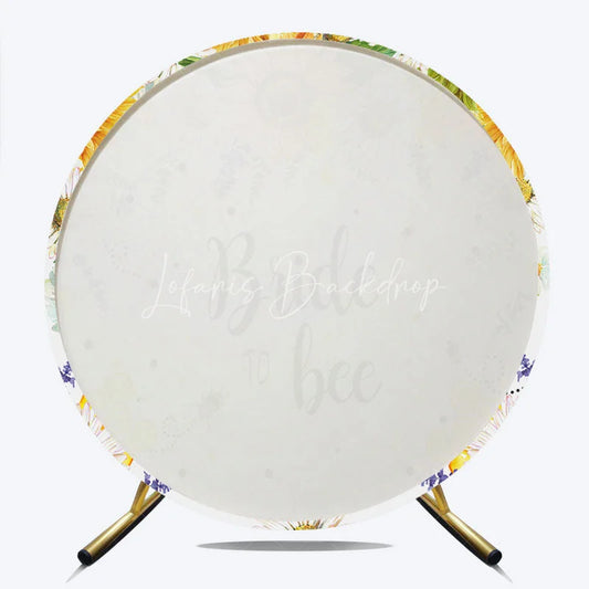 Lofaris Bride to Bee Floral Round Backdrop with Sunflowers and Daisies Yellow White Bridal Shower Party Decor