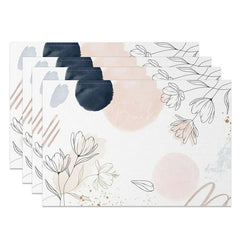 Lofaris Bright and Fresh Floral Placemats Set of 4 Sweet Colorful Design for Spring Summer Dining Table