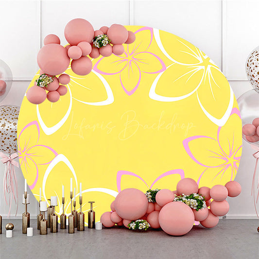 Lofaris Bright Color Floral Hawaii Summer Round Backdrop