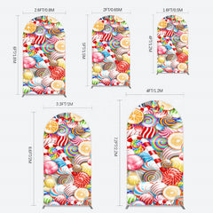 Lofaris Bright Colorful Candyland Birthday Arch Backdrop