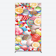 Lofaris Bright Colorful Candyland Birthday Rectangle Backdrop