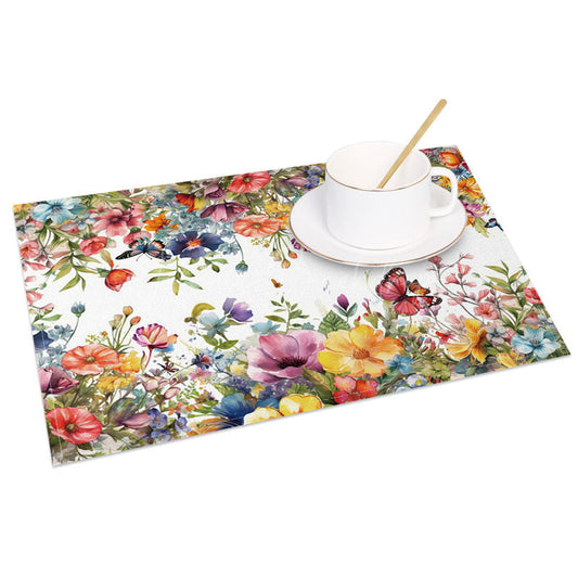 Lofaris Bright Colors Floral Butterfly Set of 4 Placemats