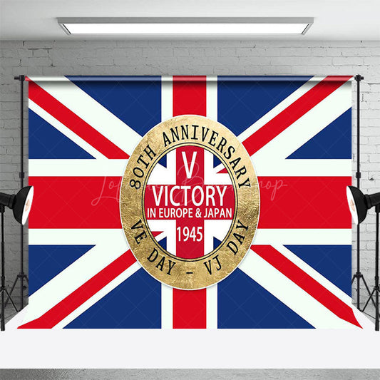 Lofaris British Flag 80th Anniversary Ve Vj Day Backdrop