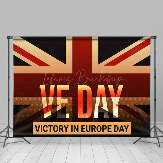 Lofaris British Flag Happy Victory In Europe Day Backdrop
