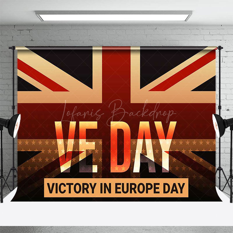 Lofaris British Flag Happy Victory In Europe Day Backdrop