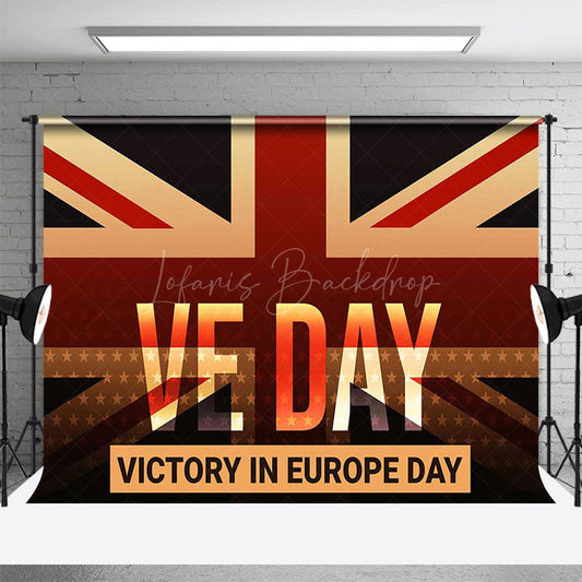 Lofaris British Flag Happy Victory In Europe Day Backdrop