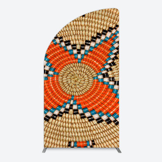 Lofaris Brown Orange Braided Twine Ethiopian Half Moon Arch Backdrop