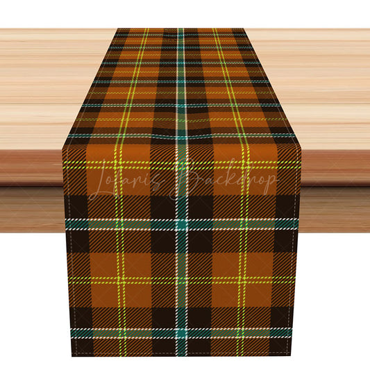 Lofaris Brown Plaid Autumn Vibe Table Runner Rustic Farmhouse Dining Decor Thanksgiving and Fall Harvest Kitchen Linen