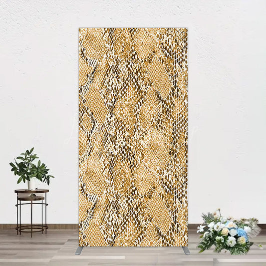 Lofaris Brown Python Skin Pattern Happy Birthday Rectangle Backdrop