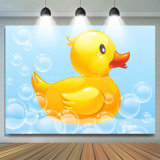 Lofaris Bubble Bath Little Yellow Duck Baby Shower Backdrop