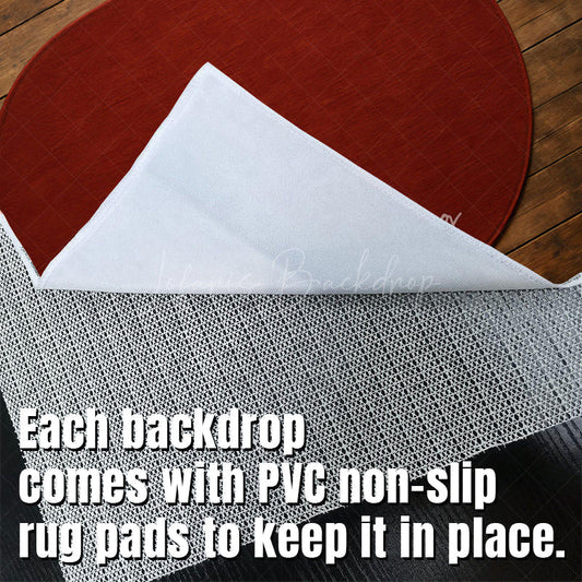 Lofaris Burgundy Oval Rug Fabric Floor Backdrop For Photo