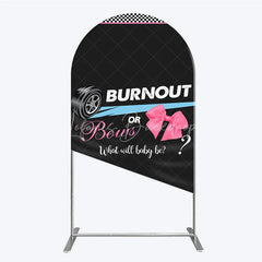Lofaris Burnout or Bows Gender Reveal Arch Backdrop What Will Baby Be Racing and Shower Background