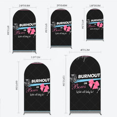 Lofaris Burnout or Bows Gender Reveal Arch Backdrop What Will Baby Be Racing and Shower Background