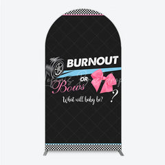 Lofaris Burnout or Bows Gender Reveal Arch Backdrop What Will Baby Be Racing and Shower Background