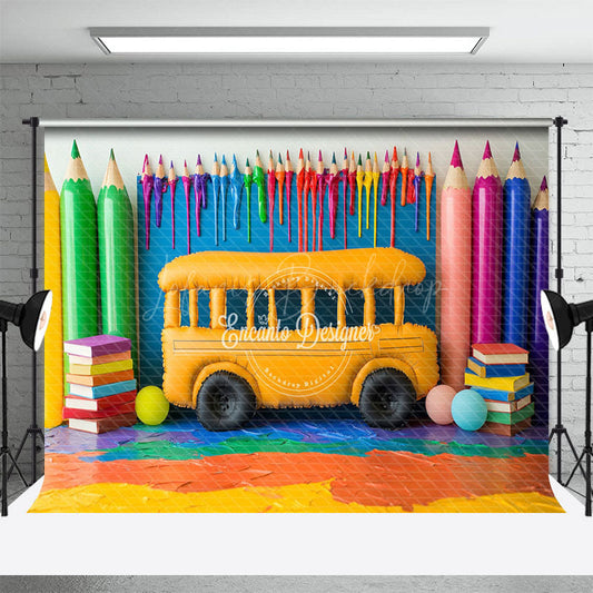 Lofaris Bus And School Supplies Back To Backdrop