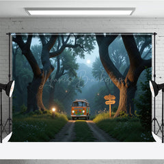 Lofaris Bus Huge Trees Forest Scenery Backdrop For Photo