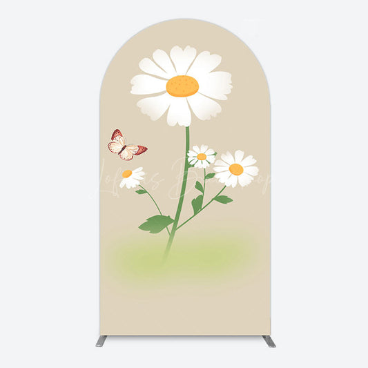 Lofaris Butterfly And Daisy Floral Birthday Arch Backdrop