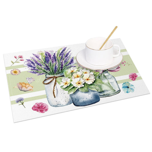 Lofaris Butterfly Floral Vases Spring Set of 4 Placemats
