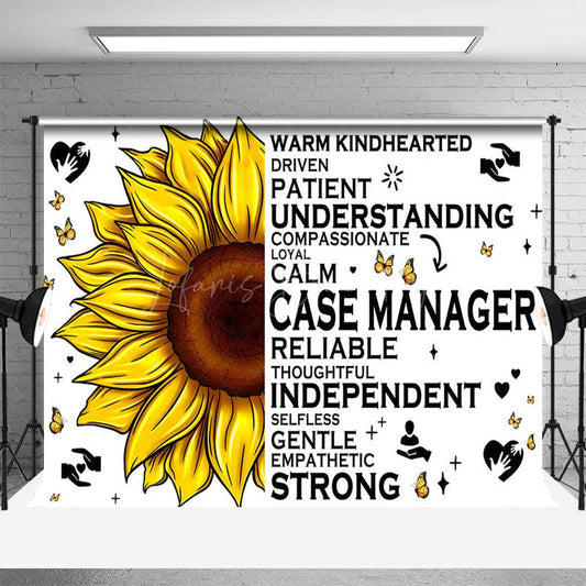 Lofaris Butterfly Sunflower Sweet Hearts And Hands Backdrop