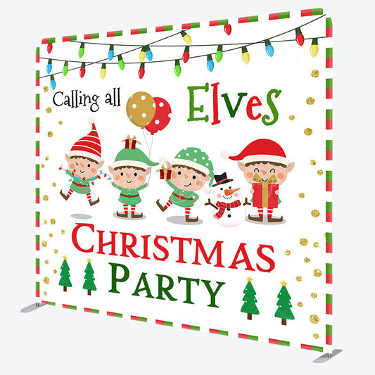 Lofaris Calling All Elves Christmas Pillow Case Backdrop