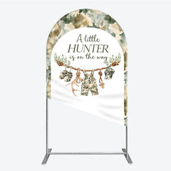 Lofaris Camouflage Woodland Hunter Baby Shower Round Top Arch Backdrop A Little is on the Way Decor
