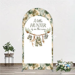 Lofaris Camouflage Woodland Hunter Baby Shower Round Top Arch Backdrop A Little is on the Way Decor