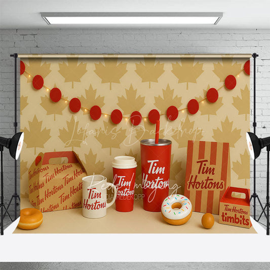 Lofaris Canadian Maple Leaf Tim Hortons Cake Smash Backdrop