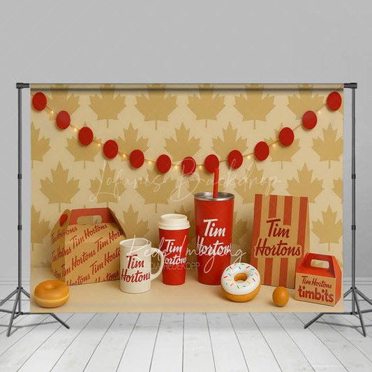 Lofaris Canadian Maple Leaf Tim Hortons Cake Smash Backdrop