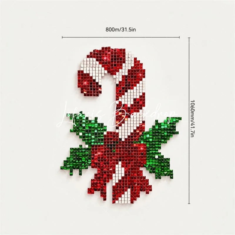 Lofaris Candy Cane Shimmer Wall Backdrop Christmas Holiday Celebration Party Decor