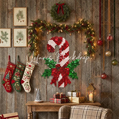 Lofaris Candy Cane Shimmer Wall Backdrop Christmas Holiday Celebration Party Decor