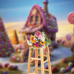 Lofaris Candy Land Fairy Tale World Cake Smash Backdrop