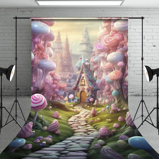 Lofaris Candyland Fairy Tale World Cake Smash Sweep Backdrop
