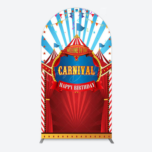 Lofaris Carnival Circus Stage Happy Birthday Arch Backdrop