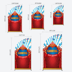 Lofaris Carnival Circus Stage Happy Birthday Half Moon Arch Backdrop
