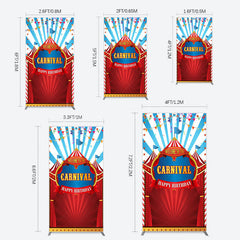 Lofaris Carnival Circus Stage Happy Birthday Rectangle Backdrop