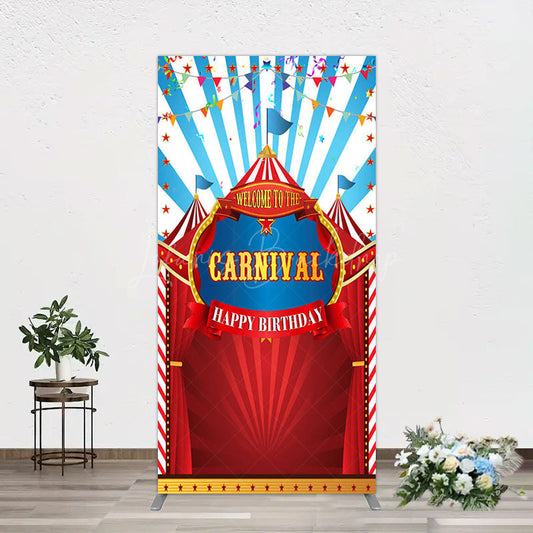 Lofaris Carnival Circus Stage Happy Birthday Rectangle Backdrop
