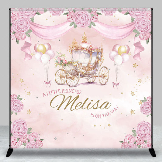 Lofaris Carriage Little Princess Custom Baby Shower Backdrop