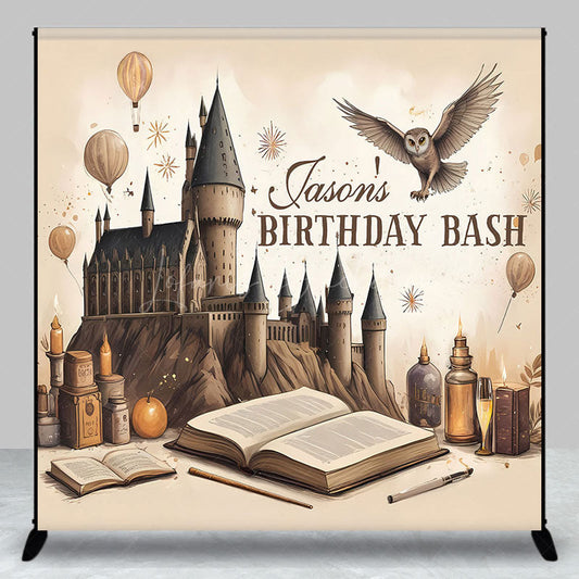 Lofaris Cartoon Castle Balloons Custom Birthday Backdrop