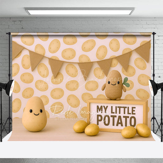 Lofaris Cartoon My Little Potato Sweet Cake Smash Backdrop