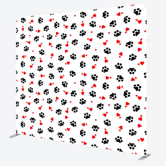 Lofaris Cartoon Paw In Birthday Square Tension Backdrop