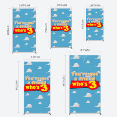 Lofaris Cartoon Who Is 3 Clouds Happy Birthday Rectangle Backdrop