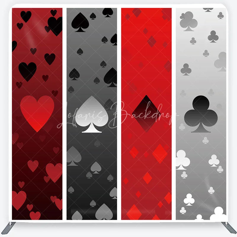 Lofaris Casino Poker Card Suits Tension Fabric Backdrop Las Vegas Night Theme Photography Background Alice Party Decor