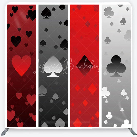 Lofaris Casino Poker Card Suits Tension Fabric Backdrop Las Vegas Night Theme Photography Background Alice Party Decor