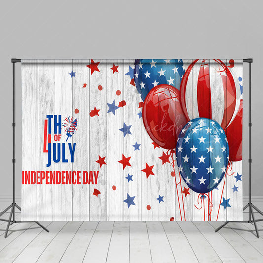 Lofaris Celebrating Independence Day Balloon Wood Backdrop