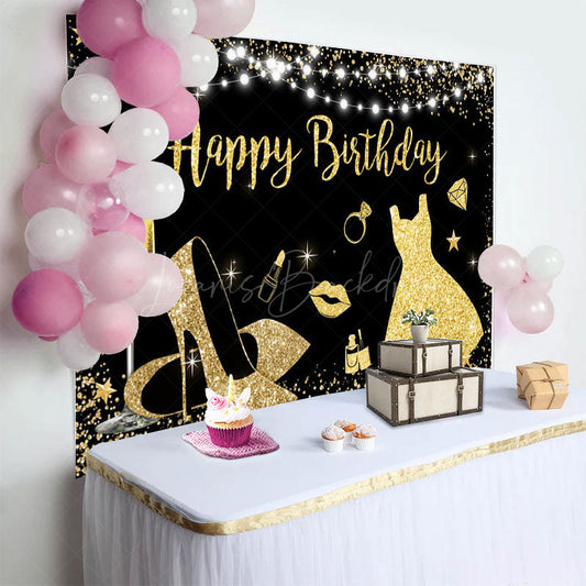 Lofaris Ceremonial Dress High Heels Happy Birthday Backdrop
