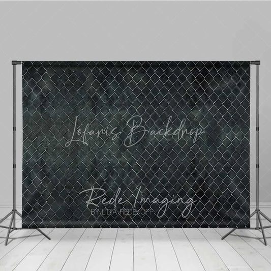 Lofaris Chain Link Fence Wire Mesh Photography Backdrop Dark Grunge Grey Urban Street Cage Texture Background
