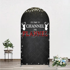 Lofaris Channel The Flannel Arch Backdrop Lumberjack Winter Baby Shower Plaid Deer