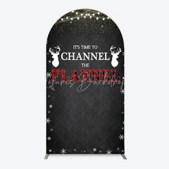 Lofaris Channel The Flannel Arch Backdrop Lumberjack Winter Baby Shower Plaid Deer