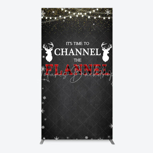 Lofaris Channel The Flannel Rectangle Backdrop Lumberjack Winter Baby Shower Plaid Deer